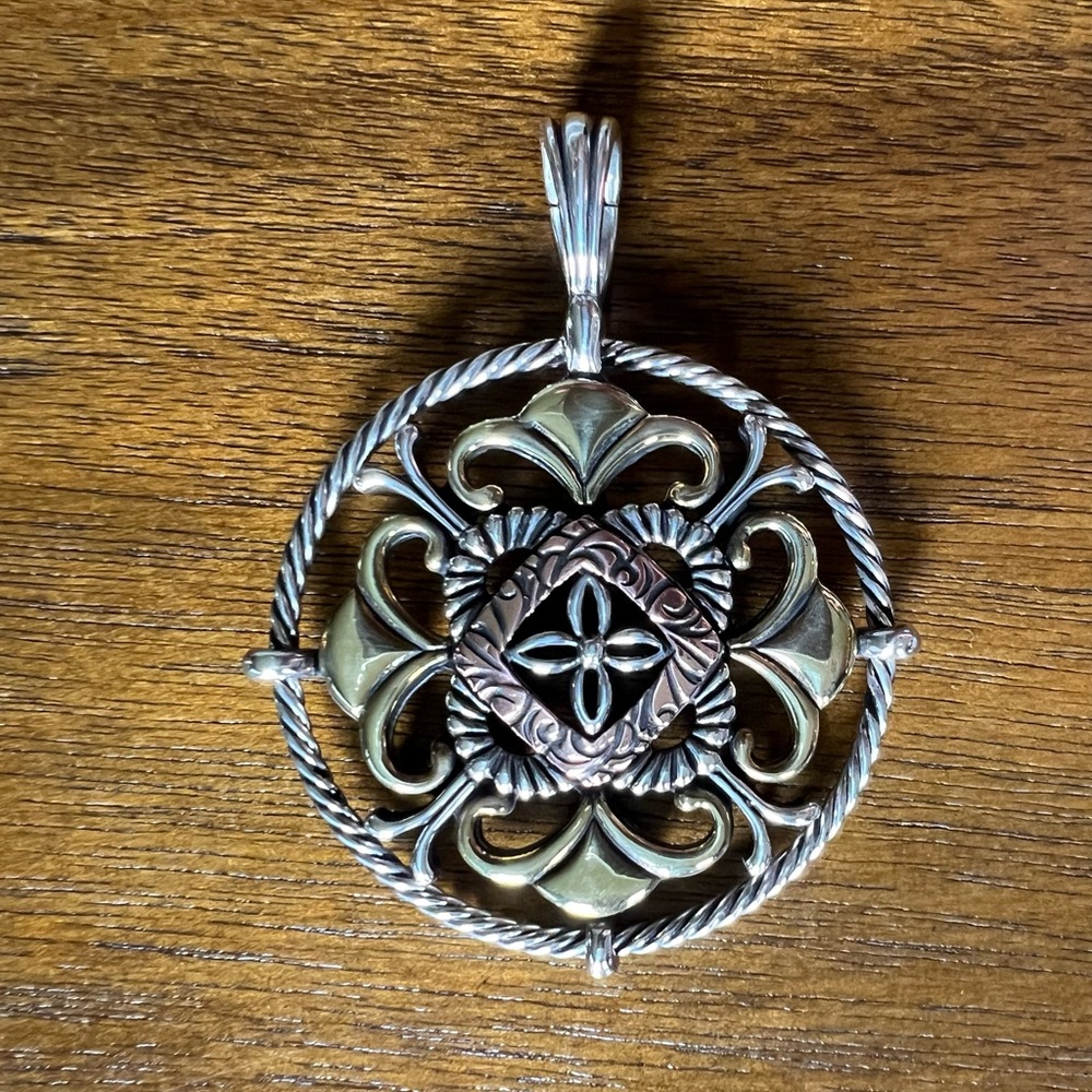 Carolyn Pollack Relios Sterling Silver Copper Brass Enhancer Pendant